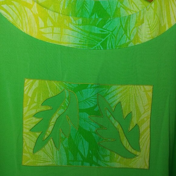 Helena Designer Sportswear Women's M Wearable Art Shirt Green Leaves Nature Boho - Picture 2 of 10